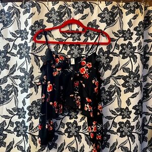 Floral Black Women's Top